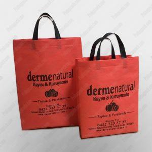 Nonwoven Tela Ultrasonik Bordo 3D Alışveriş Çantası