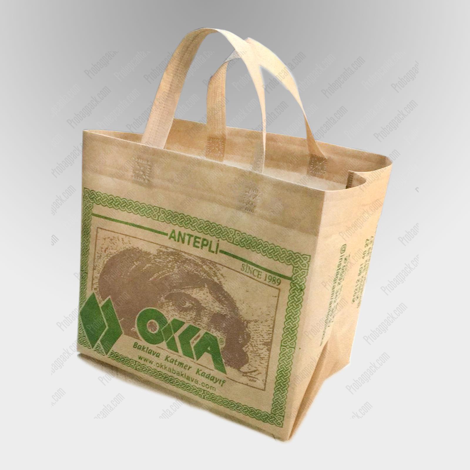 Ultrasonik Kaynaklı 3D Baklava Bej Nonwoven Tela Çanta 1 Ultrasonik Kaynaklı 3D Baklava Bej Nonwoven Tela Çanta