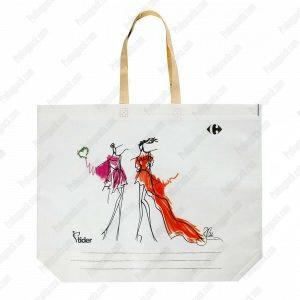 Toptan Bez Çanta Üretici 324 Ultrasonik Tela Nonwoven Alttan Körük Alışveriş Çantası 44X55 Cm