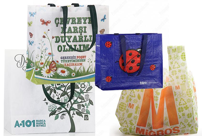 Bez Alışveriş - Market Çantası 3 Bez Tela Nonwoven Market Cantalari
