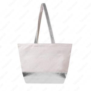 Ham Bez Gabardin Gumus Metalize Nonwoven Lamineli Plaj Cantasi 03