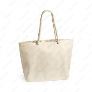 Fuar Çantaları 36 Kanvas Natural Halat Kulplu Plaj - Tote Bez Çanta