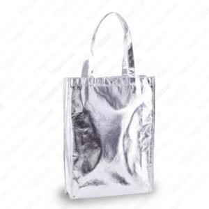 Metalik Kaplamalı Lamineli Nonwoven Çanta 11 Metalik Kaplamali Lamineli Nonwoven Canta Gumus
