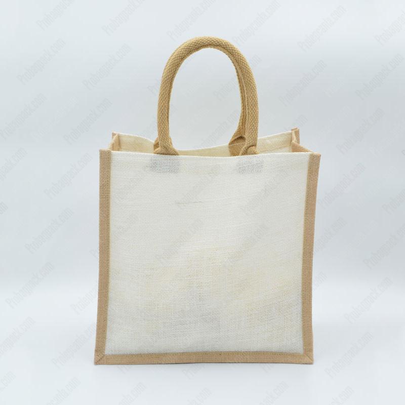 Natural - Beyaz Jüt Çanta 30X30X15 Cm 1 Natural - Beyaz Jüt Çanta 30X30X15 Cm