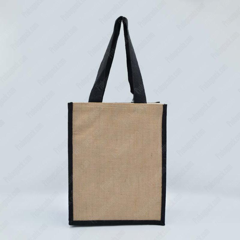 Natural - Siyah Jüt Bez Çanta - 31X39X14 Cm 1 Natural - Siyah Jüt Bez Çanta - 31X39X14 Cm