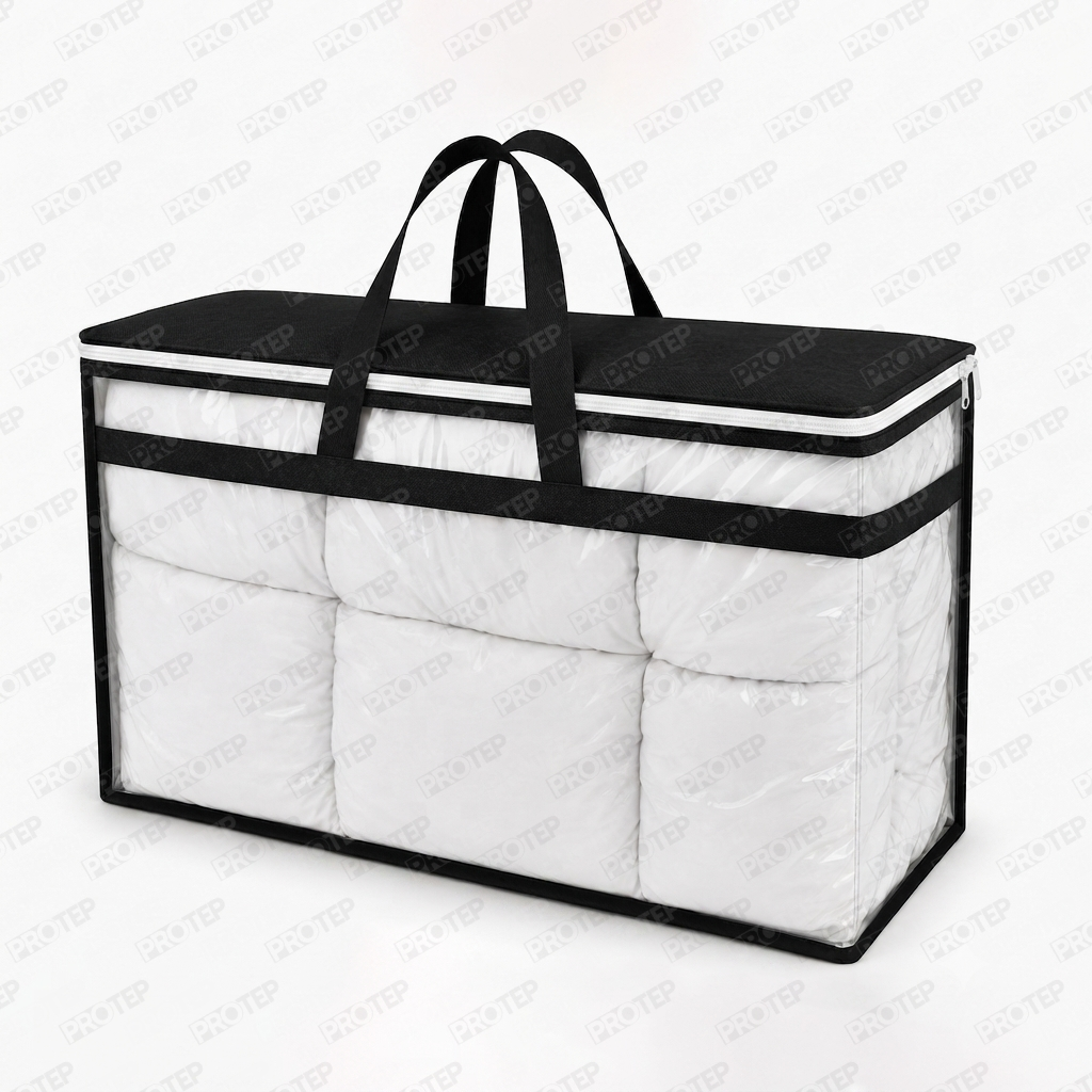 Nonwoven Şeffaf Pvc'Li Yorgan, Uyku Seti, Battaniye Çantası 2 Nonwoven Şeffaf Pvc'Li Yorgan, Uyku Seti, Battaniye Çantası - Görsel 2