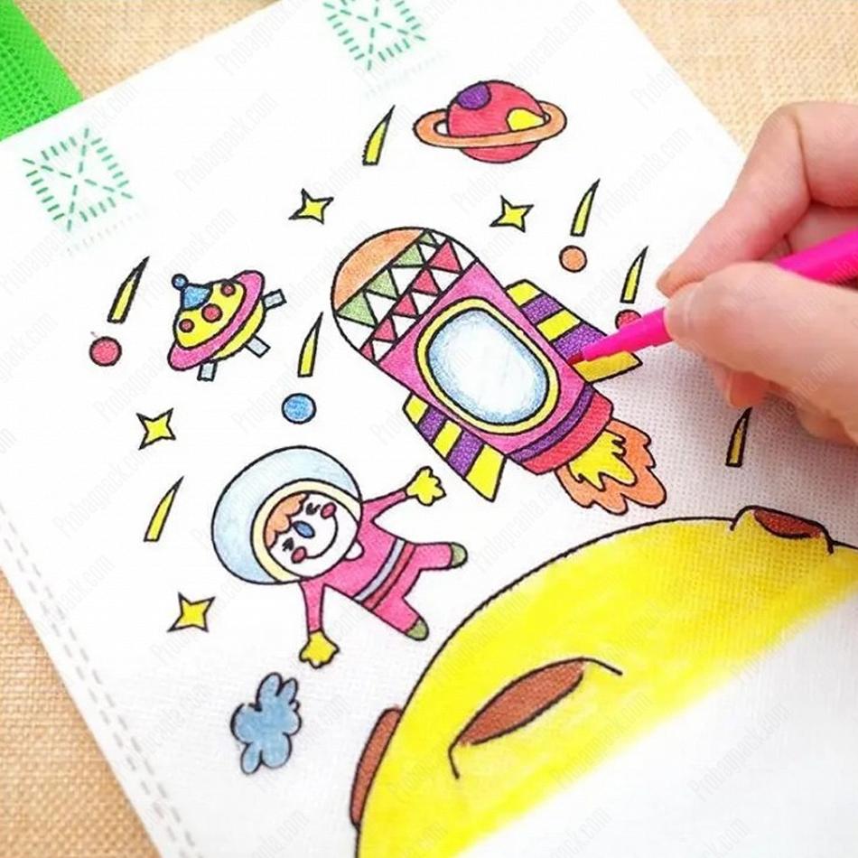 Ultrasonik Nonwoven Tela Çocuklar İçin Boyama Çantası 3 Ultrasonik Nonwoven Tela Çocuklar İçin Boyama Çantası - Görsel 3