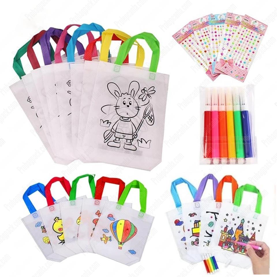 Ultrasonik Nonwoven Tela Çocuklar İçin Boyama Çantası 2 Ultrasonik Nonwoven Tela Çocuklar İçin Boyama Çantası - Görsel 2