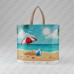 Ultrasonik Lamineli Alt Körüklü Plaj Çantası