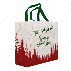 Fuar Çantaları 27 Yeni Yıl Noel Mutlu Yıllar Ultrasonik Nonwoven Bez Çanta