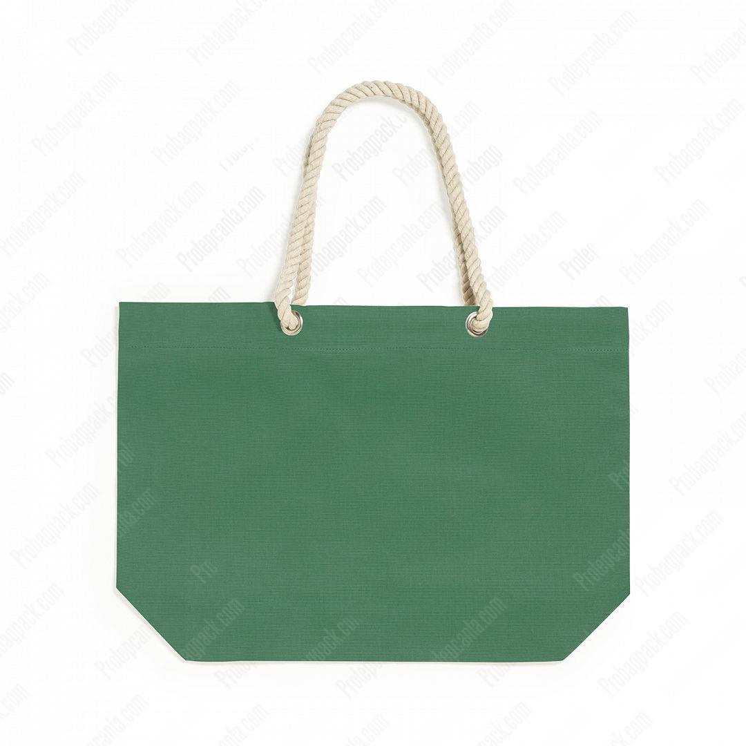 Renkli Gabardin Halat Kulplu Plaj - Tote Bez Çanta 1 Renkli Gabardin Halat Kulplu Plaj - Tote Bez Çanta