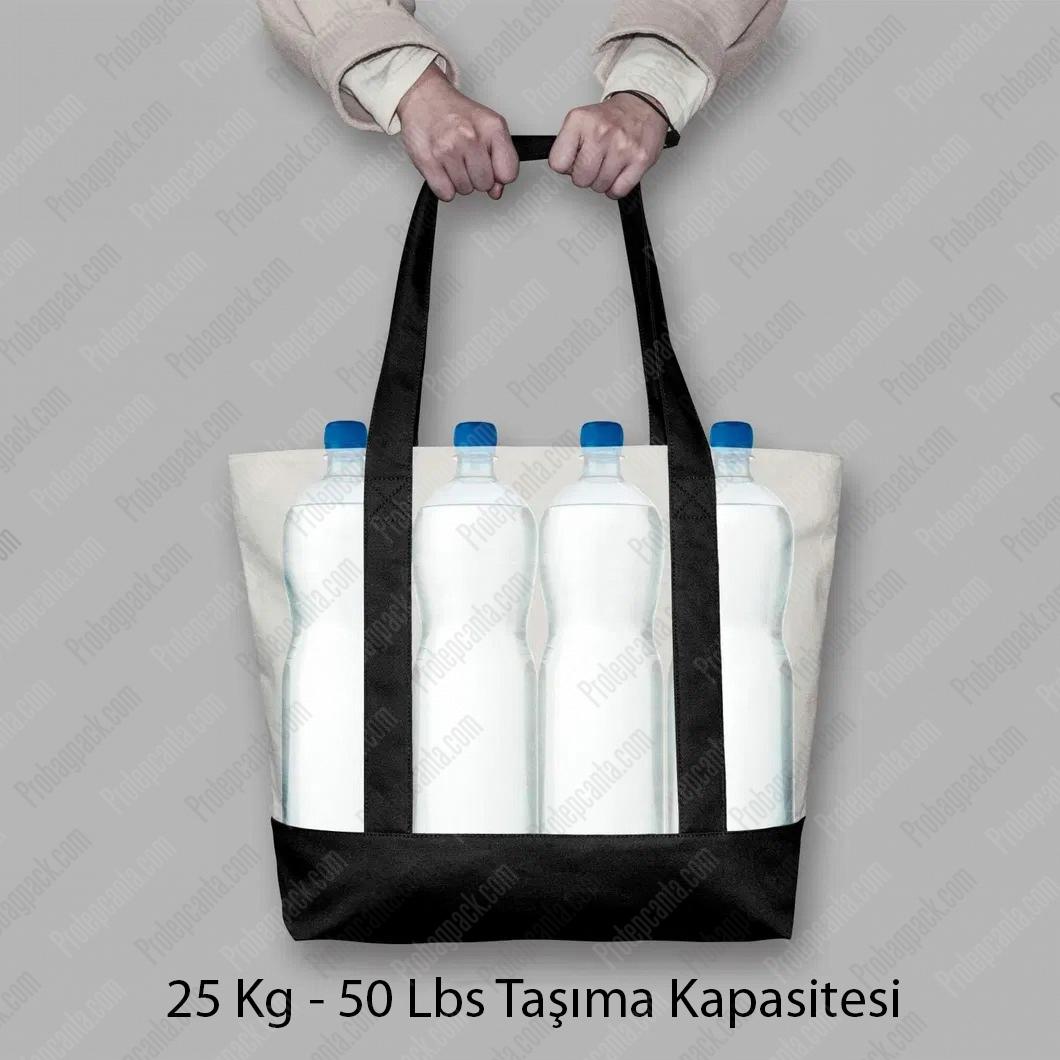 Cepli Ve Özel Logolu Kanvas Tote, Alışveriş, Plaj, Otel Çantası 9 Cepli Ve Özel Logolu Kanvas Tote, Alışveriş, Plaj, Otel Çantası - Görsel 9
