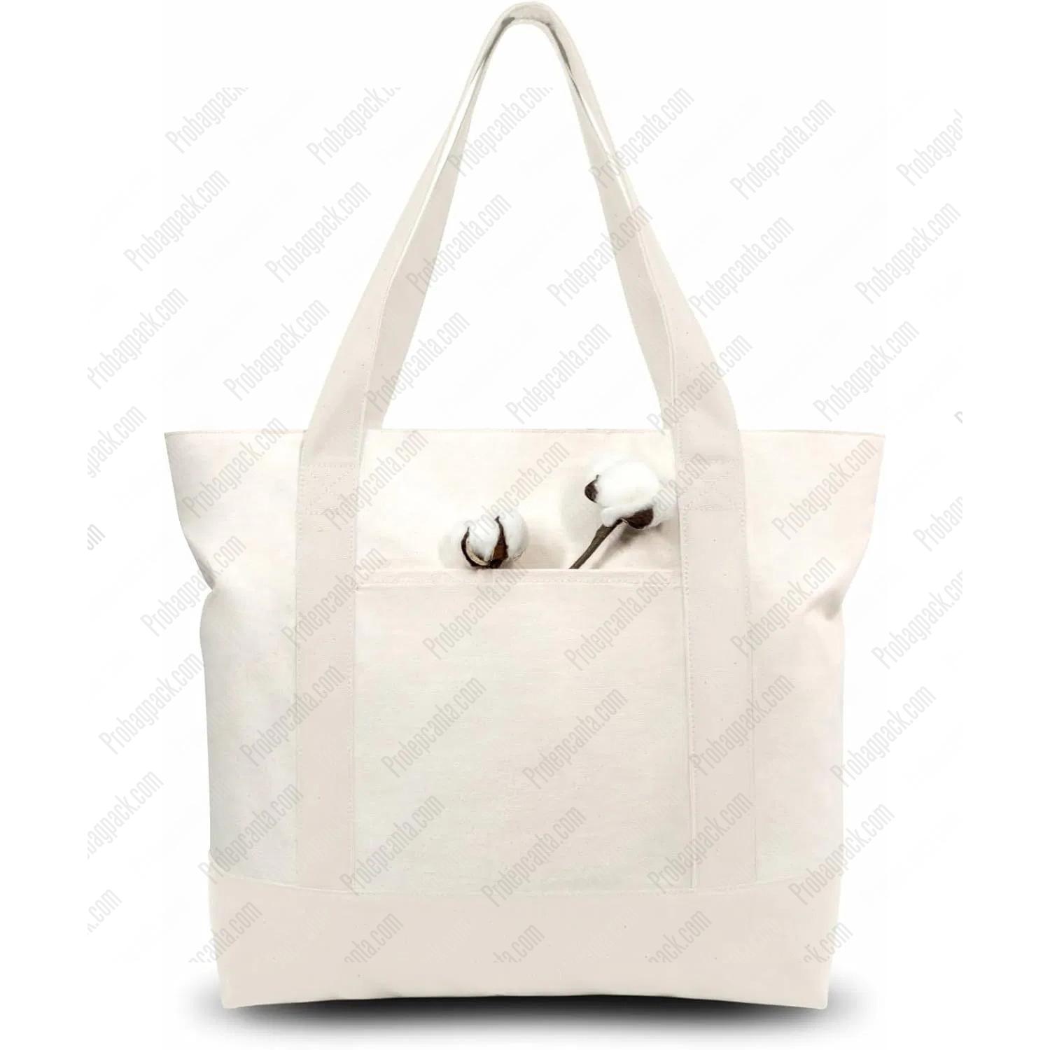 Cepli Ve Özel Logolu Kanvas Tote, Alışveriş, Plaj, Otel Çantası 6 Cepli Ve Özel Logolu Kanvas Tote, Alışveriş, Plaj, Otel Çantası - Görsel 6