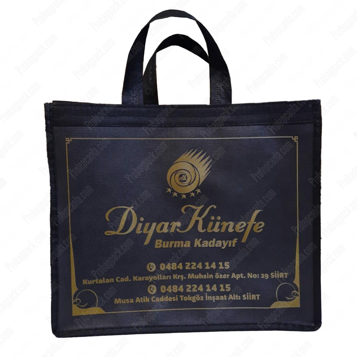 Dikişli Siyah Nonwoven Tela Baklava Çantası 1 Dikişli Siyah Nonwoven Tela Baklava Çantası