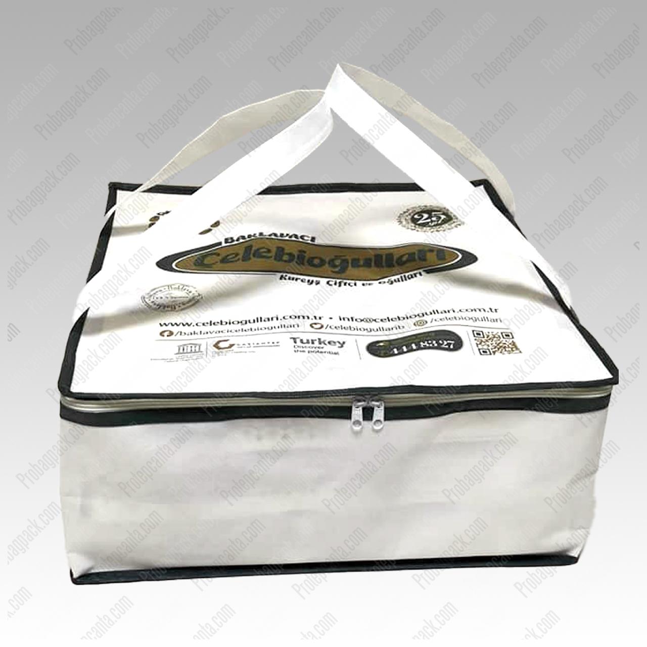 Fermuarlı Nonwoven Tela Dikişli Baklava Tepsisi Çantası 1 Fermuarlı Nonwoven Tela Dikişli Baklava Tepsisi Çantası