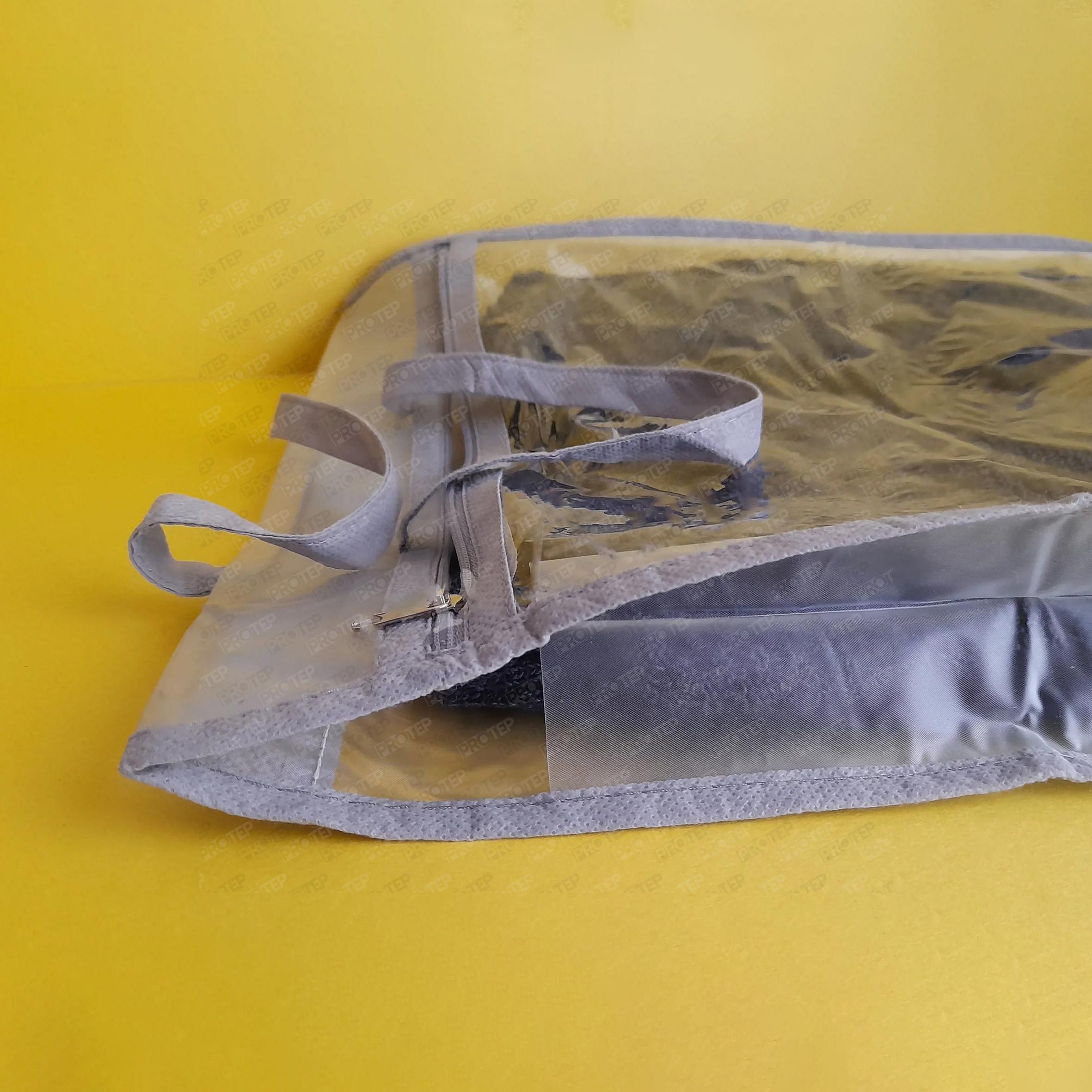 Fermuarlı Tekstil Giyim Şeffaf Pvc Taşıma Çantası 3 Fermuarlı Tekstil Giyim Şeffaf Pvc Taşıma Çantası - Görsel 3