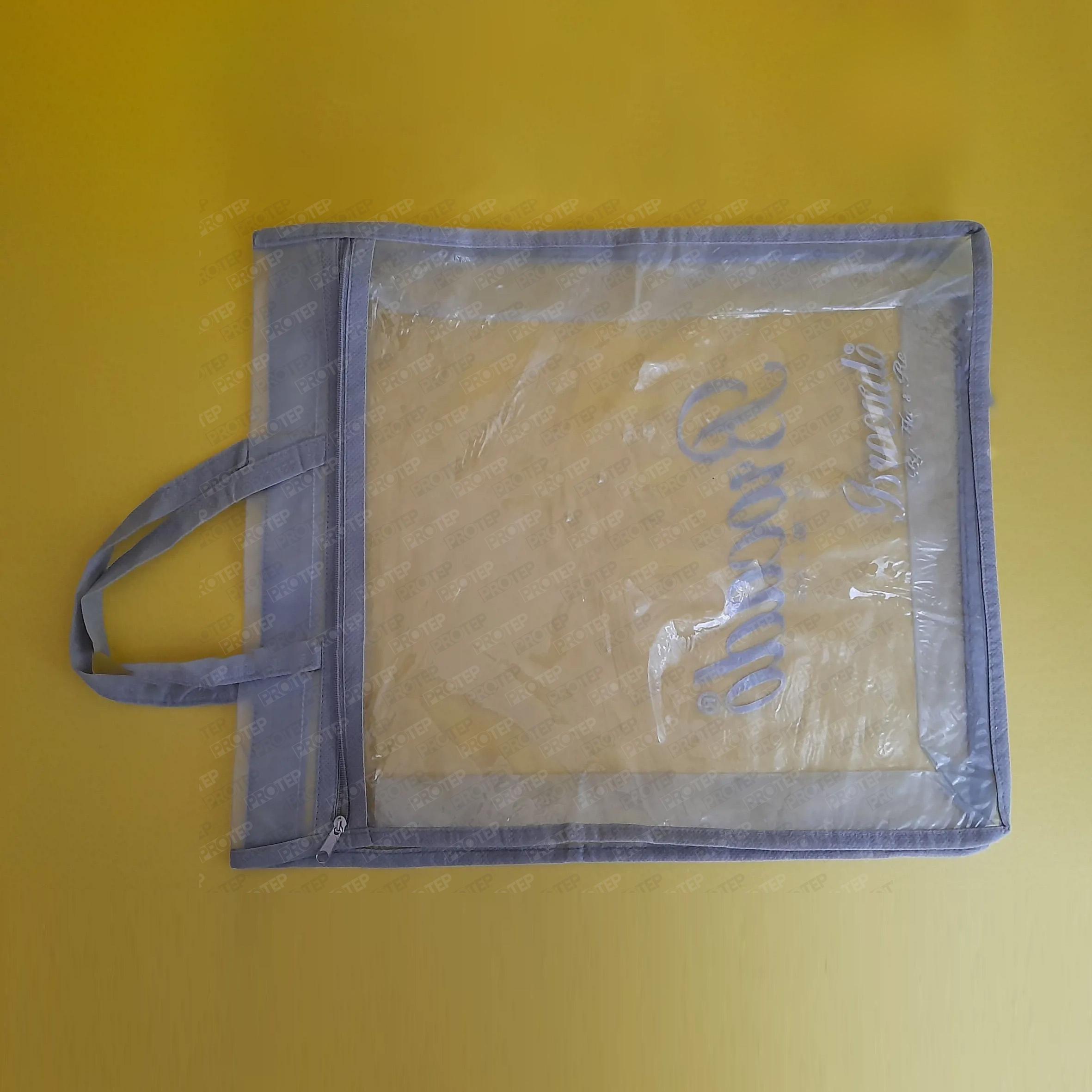 Fermuarlı Tekstil Giyim Şeffaf Pvc Taşıma Çantası 4 Fermuarlı Tekstil Giyim Şeffaf Pvc Taşıma Çantası - Görsel 4