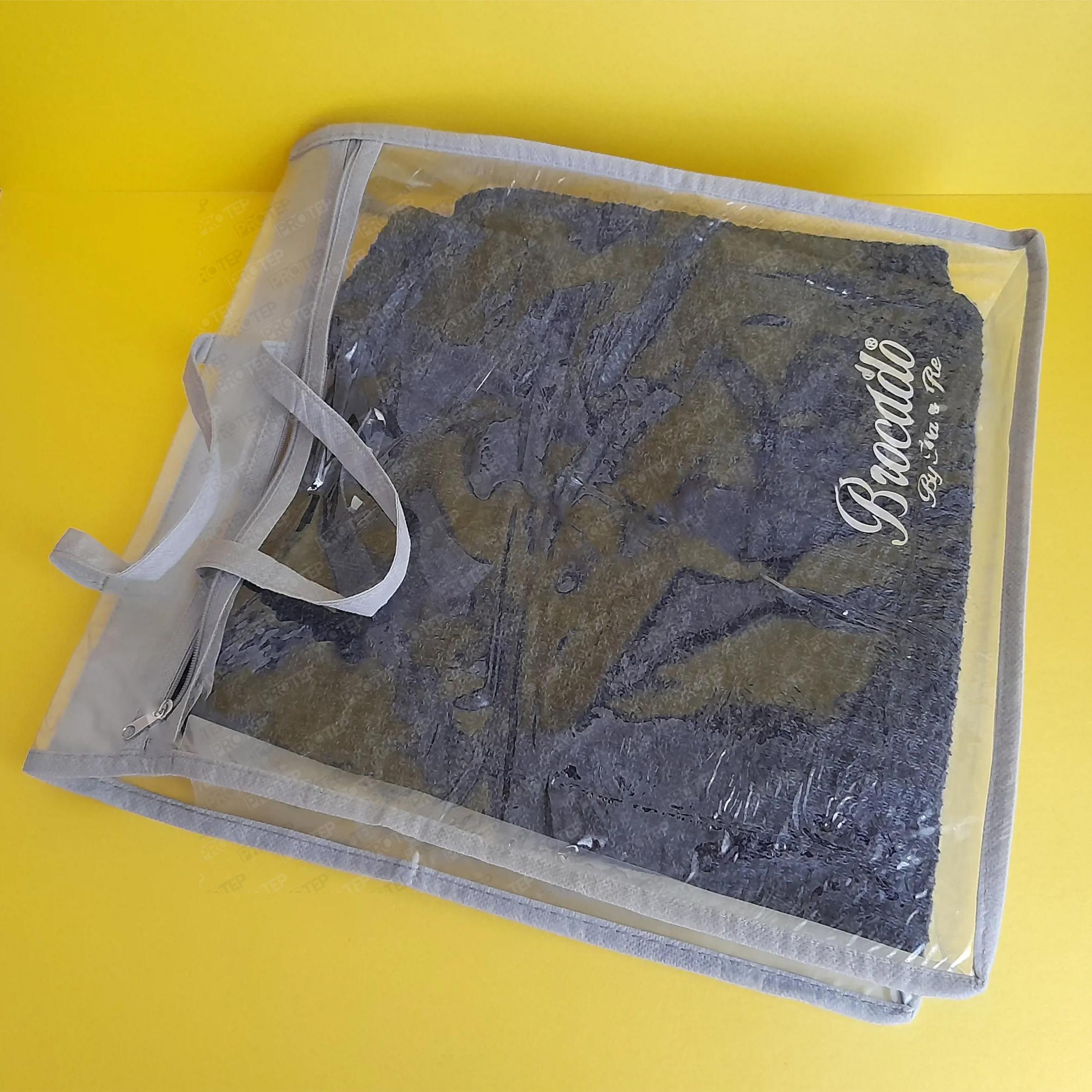 Fermuarlı Tekstil Giyim Şeffaf Pvc Taşıma Çantası 1 Fermuarlı Tekstil Giyim Şeffaf Pvc Taşıma Çantası