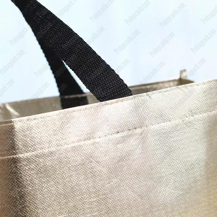 Gümüş Lamineli Non Woven Çıtçıtlı Tote Hediye Taşıma Çantası 5 Gümüş Lamineli Non Woven Çıtçıtlı Tote Hediye Taşıma Çantası - Görsel 5