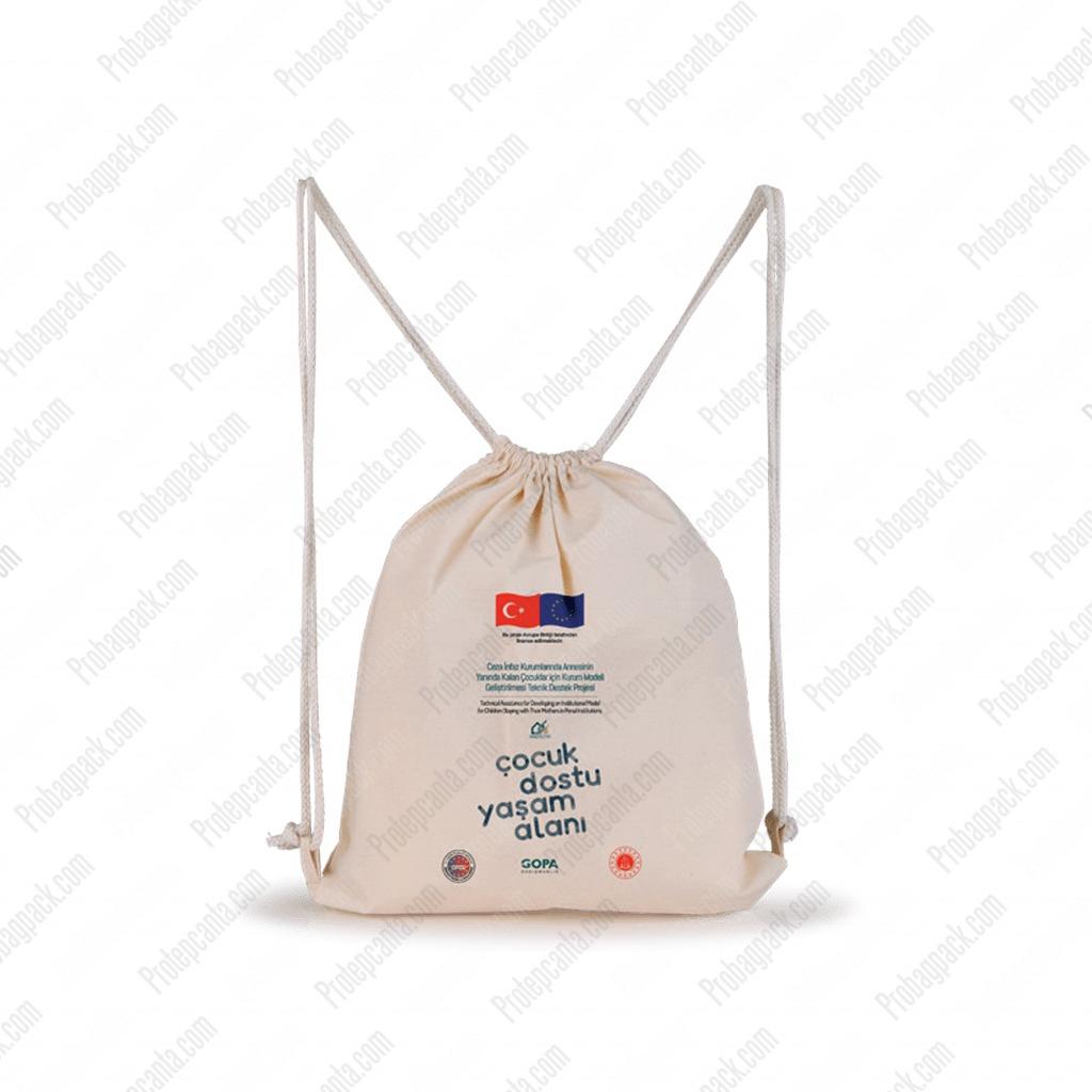 Ham Bez Sırt Çantası - 35X40 Cm 2 Ham Bez Sırt Çantası - 35X40 Cm - Görsel 2