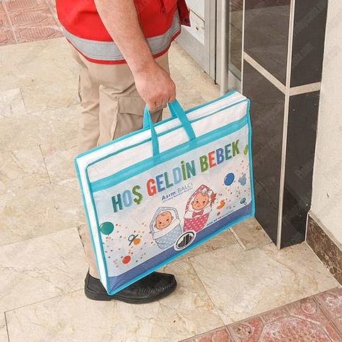 Nonwoven Tela Fermuarlı Hoşgeldin Bebek Projesi Çantası 1 Nonwoven Tela Fermuarlı Hoşgeldin Bebek Projesi Çantası