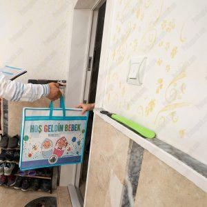 Nonwoven Tela Fermuarlı Hoşgeldin Bebek Projesi Çantası 7 Hosgeldinbebekseti6