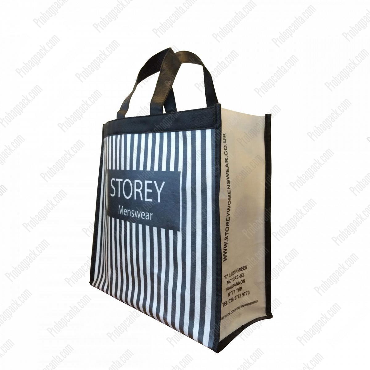 Körük Baskılı Nonwoven Tela Promosyon Mağaza Çantası 1 Körük Baskılı Nonwoven Tela Promosyon Mağaza Çantası