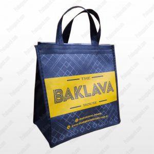 Nonwoven Tela Dikişli Baklava Çantası 38X25X28 Cm 5 Lacivert Nonwoven Tela Baklava Cantasi 02