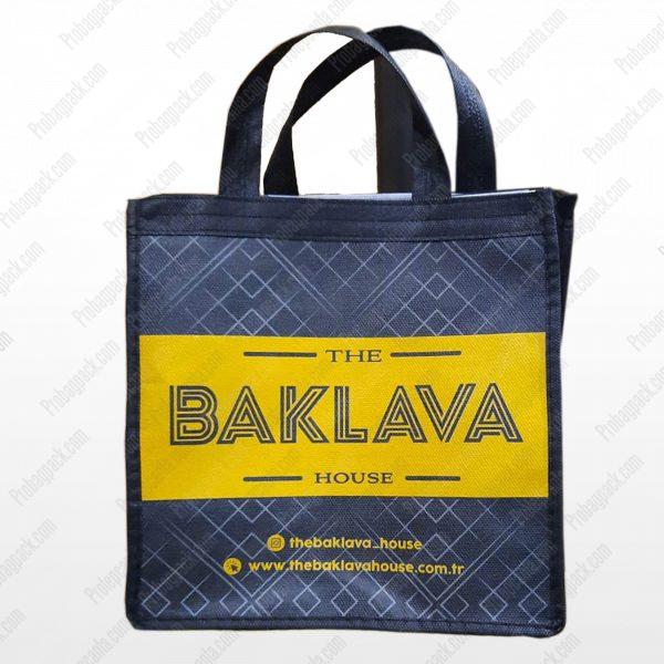 Nonwoven Tela Dikişli Baklava Çantası 38X25X28 Cm