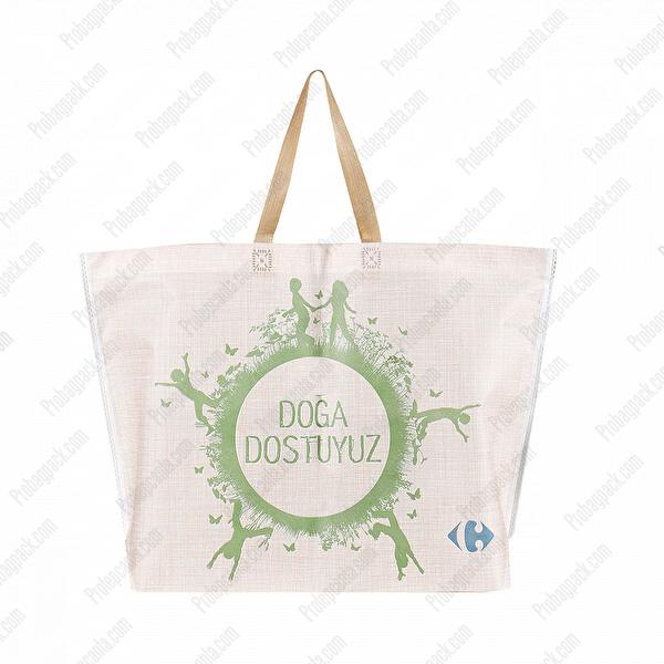 Ultrasonik Nonwoven Tela Taban Körüklü Market Çantası 1 Ultrasonik Nonwoven Tela Taban Körüklü Market Çantası