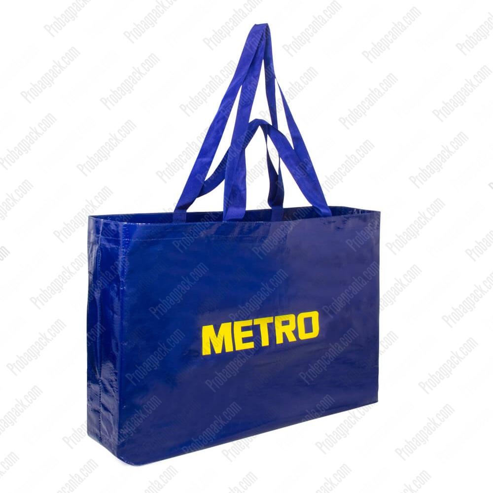 Lamineli Nonwoven Tela Dikişli Çift Kulplu Market Çantası 1 Lamineli Nonwoven Tela Dikişli Çift Kulplu Market Çantası