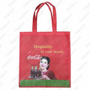 Dikişli Nonwoven Tela Coca Cola Alışveriş Çantası