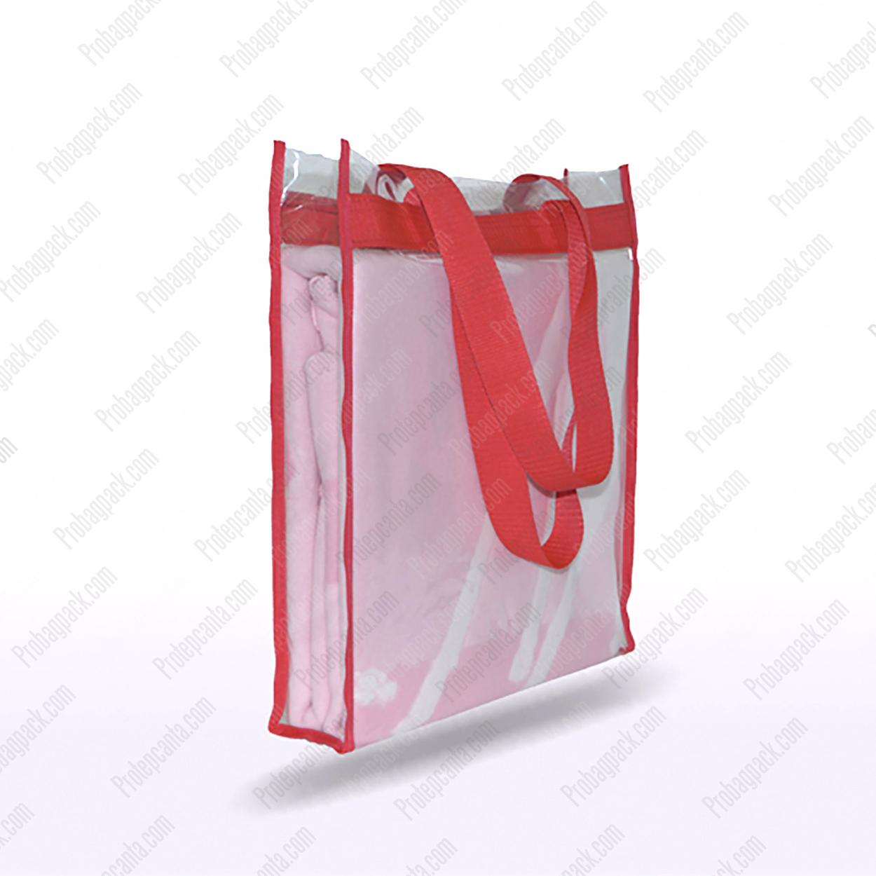 Nonwoven Şeffaf Pvc Pencereli Ev Tekstili Çanta 1 Nonwoven Şeffaf Pvc Pencereli Ev Tekstili Çanta