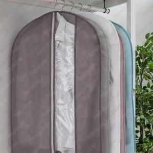 Nonwoven Tela Fermuarlı Pvc Pencereli Takım Elbise Kılıfı 60X160 Cm 8 Nonwoven Tela Elbise Kilifi 60X100 Cm Gri 01