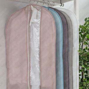 Toptan Bez Çanta Üretici 210 Nonwoven Tela Fermuarlı Pvc Pencereli Takım Elbise Kılıfı 60X160 Cm