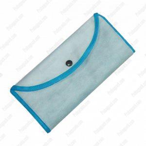 Nonwoven Tela Elyaf Katlanabilir Alisveris Market Pazar Cantasi Mavi Beyaz 03