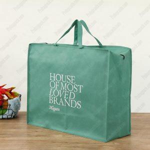 Nonwoven Tela Fermuarlı Dikişli 3D Körüklü Çanta