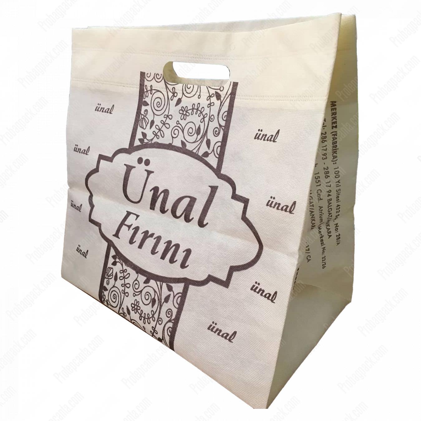 Nonwoven Patisserie Ekmek Fırını 3D Körüklü Bez Çanta 1 Nonwoven Patisserie Ekmek Fırını 3D Körüklü Bez Çanta