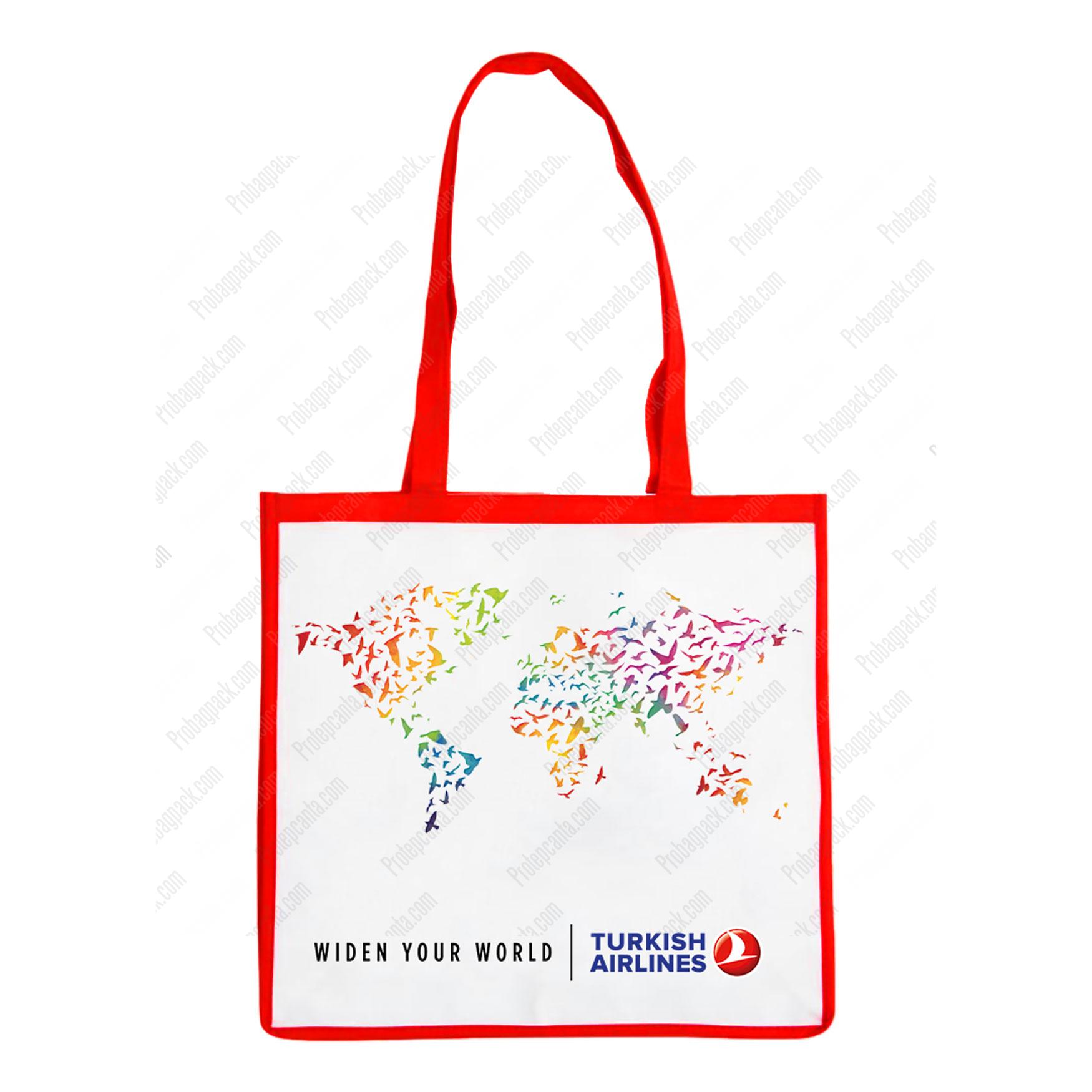 Dikişli Nonwoven Tela Türk Hava Yolları Tanıtım Çantası 1 Dikişli Nonwoven Tela Türk Hava Yolları Tanıtım Çantası