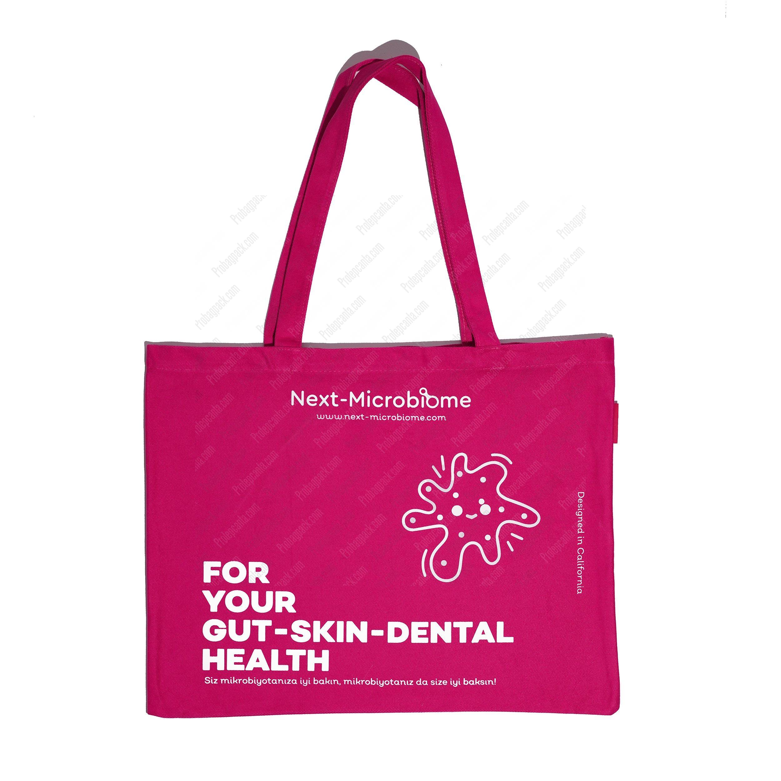 Renkli Pamuk Gabardin Alışveriş Çantası 1 Renkli Pamuk Gabardin Alışveriş Çantası