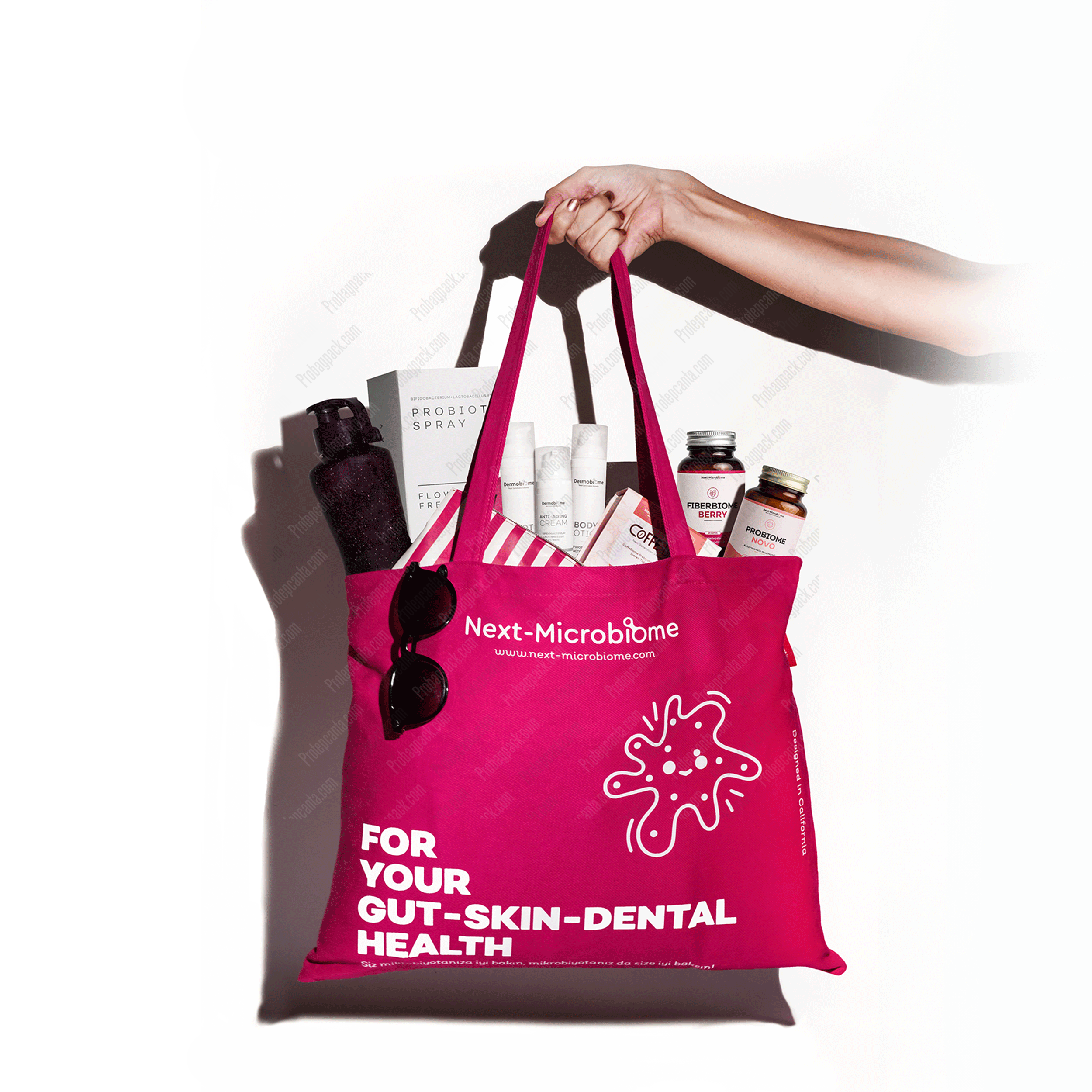 Renkli Pamuk Gabardin Alışveriş Çantası 4 Renkli Pamuk Gabardin Alışveriş Çantası - Görsel 4