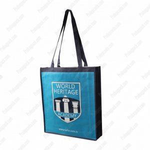 Toptan Bez Çanta Üretici 403 Uzun Kulplu Nonwoven Tela Fuar Çantası - 35X45X10 Cm