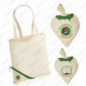 Kalp Şekilli Büzgülü (Dikey) Promosyon Çanta 10 Promosyon Ham Bez Kalpli Canta 9