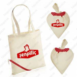 Kalp Şekilli Büzgülü (Dikey) Promosyon Çanta