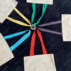 Renkli Kulp Rips Kumas Pamuk Ham Bez Canta