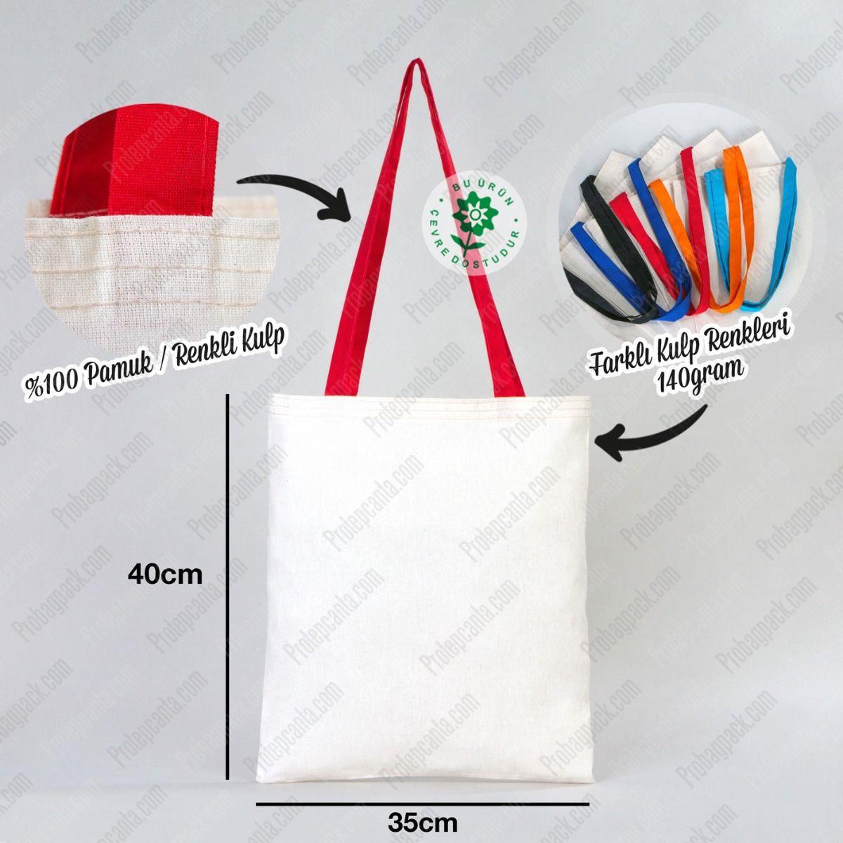Renkli Kulplu Hambez Çanta - 35X40 Cm 1 Renkli Kulplu Hambez Çanta - 35X40 Cm