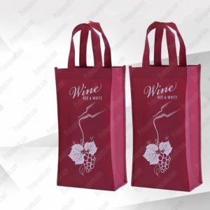 Alternative View Of Dikişli Nonwoven Şampanya Şarap Şişesi Kılıfı Çantası