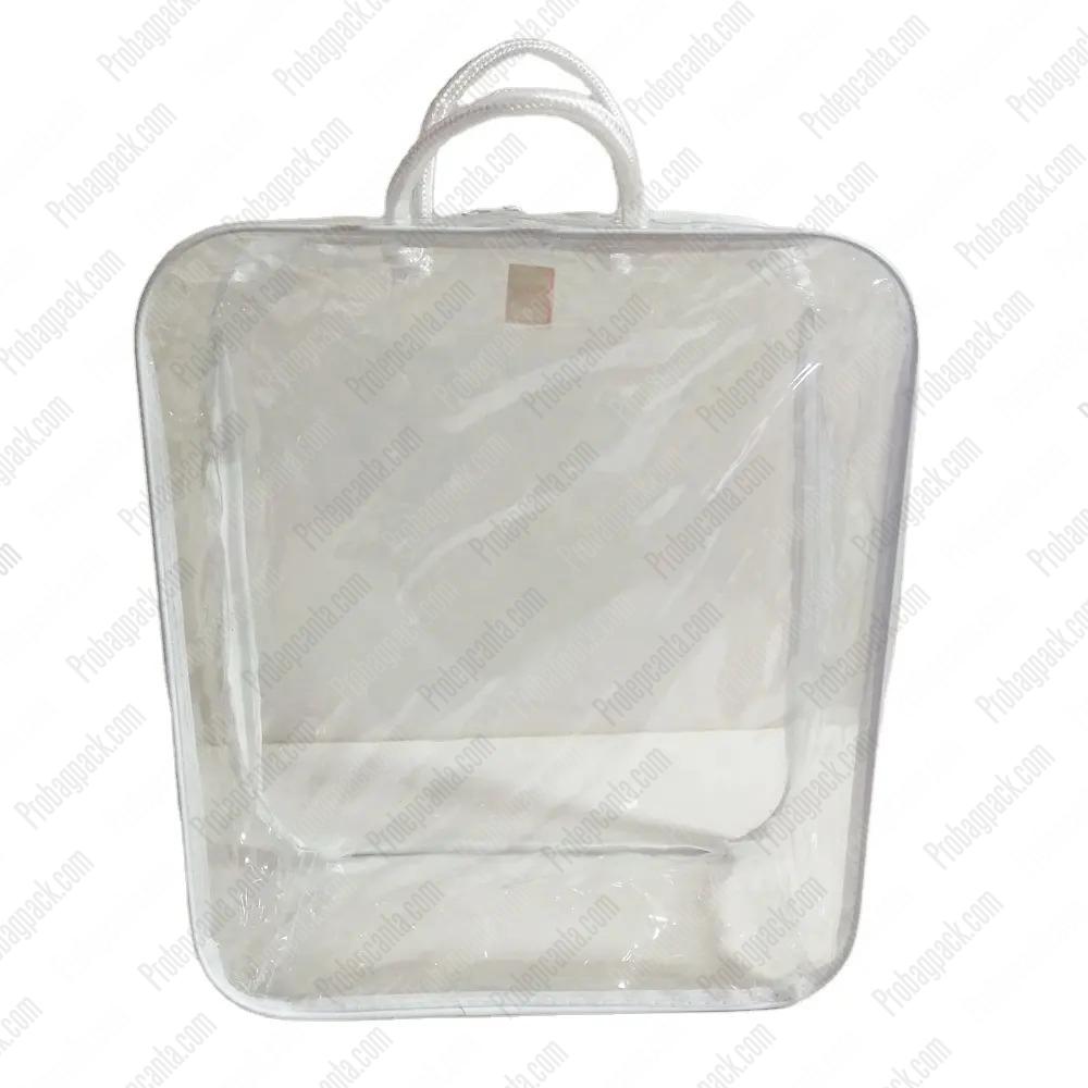 Şeffaf Yumuşak Plastik Pvc Fermuarlı Havlu - Nevresim Tekstil Çantası 2 Şeffaf Yumuşak Plastik Pvc Fermuarlı Havlu - Nevresim Tekstil Çantası - Görsel 2