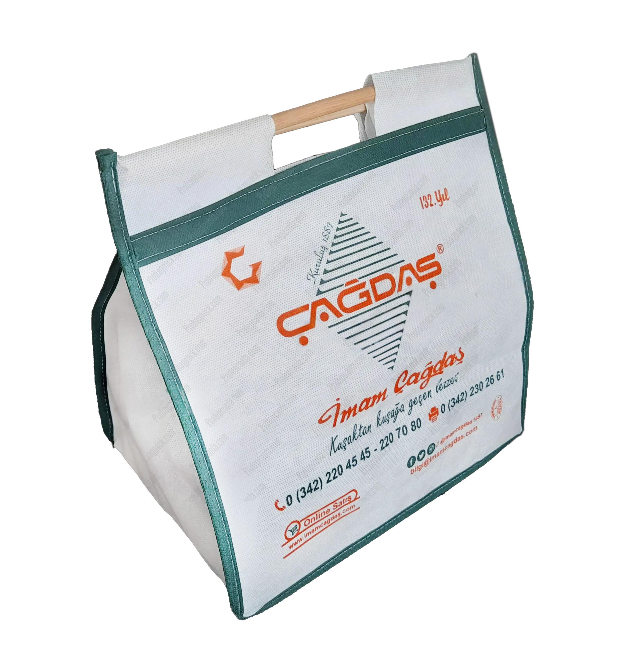 Lüx Tahta Saplı Mukavva Tabanlı Baklava Çantası 1 Lüx Tahta Saplı Mukavva Tabanlı Baklava Çantası